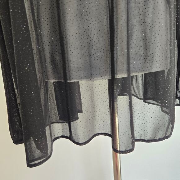 Fairy Grunge Sheer Glitter Jacket Women Black Sparkly Whimsigoth Open XL - Picture 6 of 10